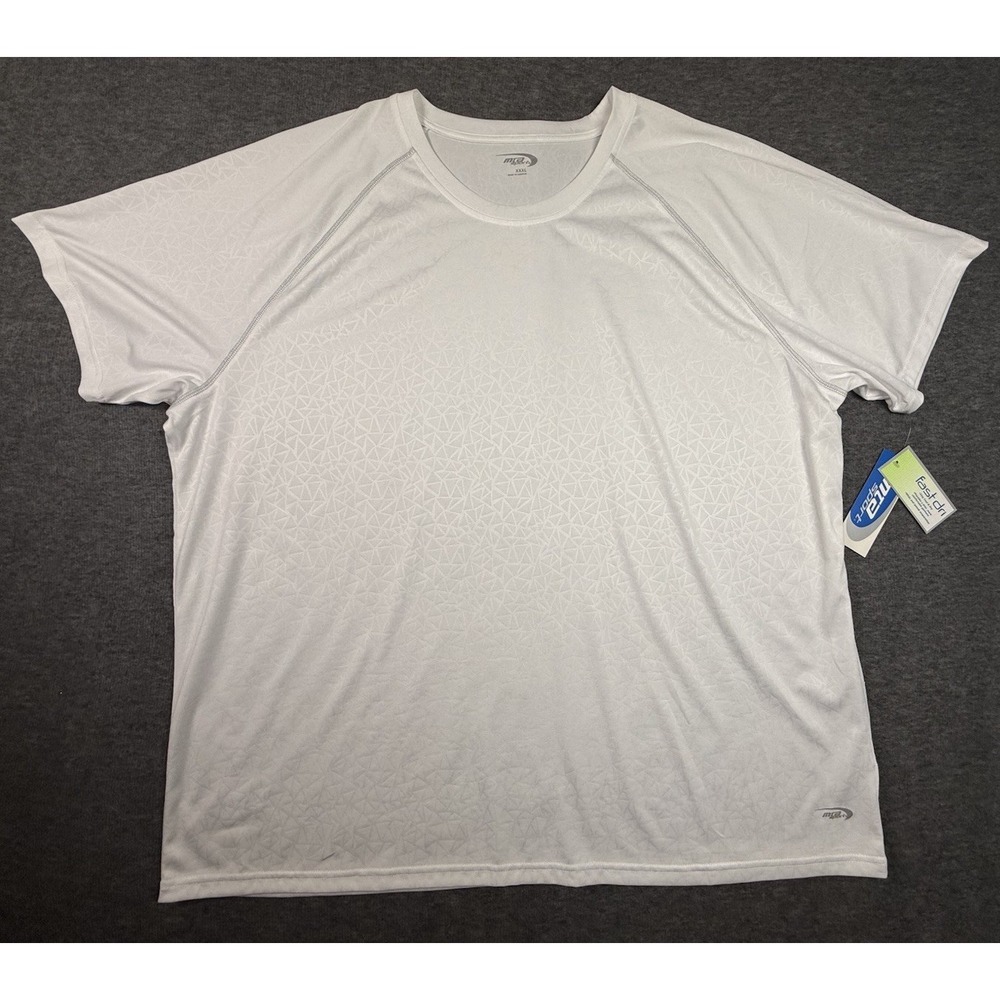 MTA Sport Mens Sz XXXL Athletic T-Shirt Short Sleeve Fast‎ Dri White  Pullover